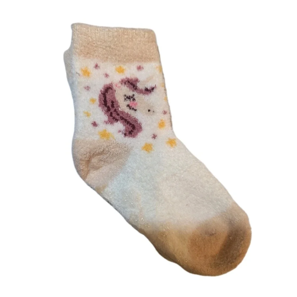 NEW Colorful Girls Cozy Fluffy Fuzzy Socks 6 Pairs Anti Slip Warm Size 1-3 Years